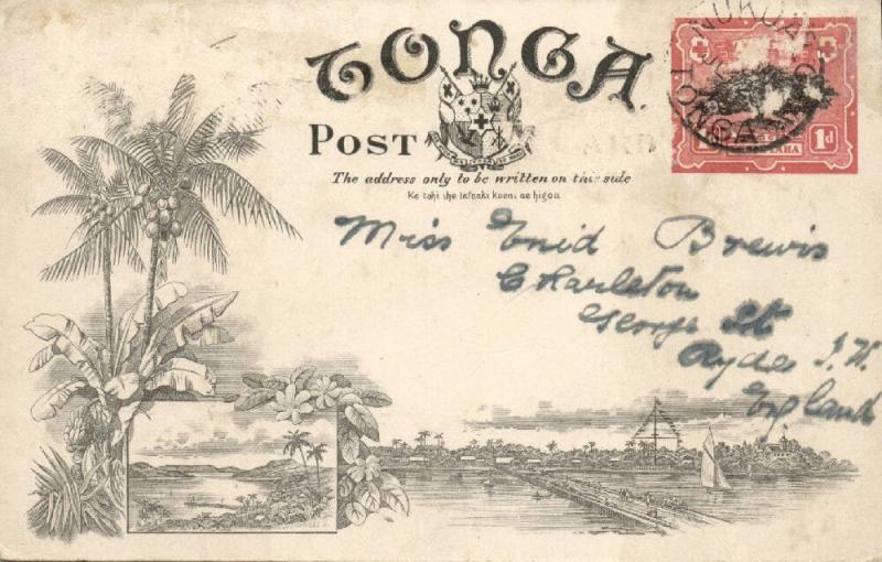 tonga islands, TAFUMAHINA, Partial View (1899) Pre-Printed Stamp