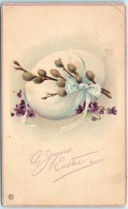 Postcard - Egg with Ribbon Art Print - Holiday Greeting Card - A Joyous Easter