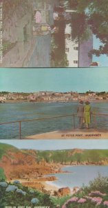 St Peter Port Moulin Huet Wishing Well Bay 3x Vintage Guernsey Postcard s
