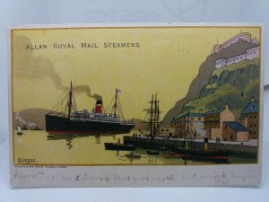 Vintage Art Postcard Allan Royal Mail Steamers Quebec RM Steamboats Canada 1905