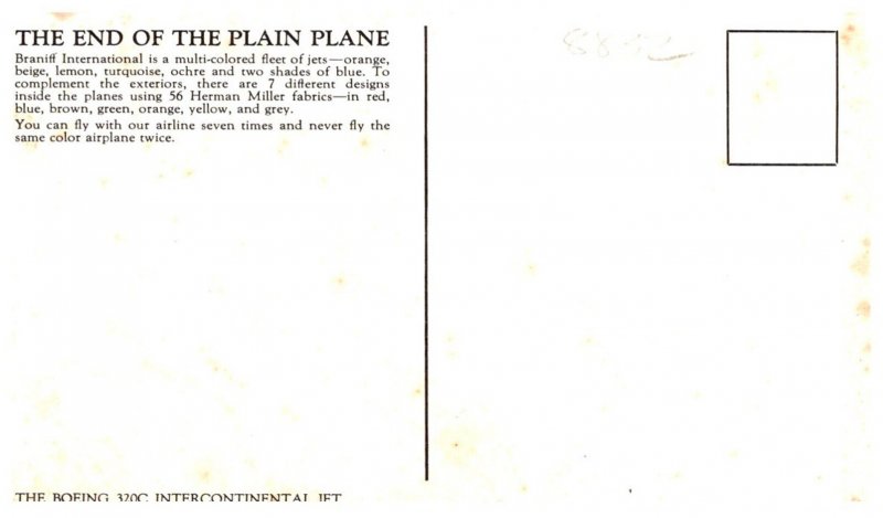 Braniff International Boeing 320C Intercontinental Jet