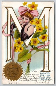 Maryland State Girl Seal And Flower Buttercup 1907 To McDowell VA Postcard X23