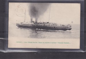 BELGIUM  PRINCESS ELISABETH , LIGNE OSTENDE-DOVER , 1906 ppc., used.