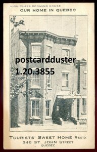 h3002 - QUEBEC CITY Postcard 1920s St. John Street Rooming House