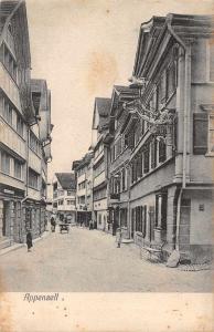 Appenzell Switzerland birds eye view town street antique pc Z17972