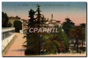 Old Postcard Grasse Panorama View Of Terraces Course