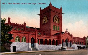 The White Temple First Baptist Church San Diego California Vintage Postcard C052
