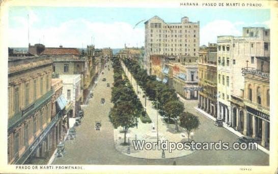 Paseo de Marti o Prado, Promenade Habana Cuba, Republica De Cuba 1926 