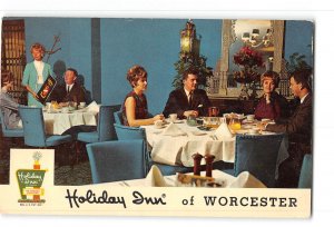 Worcester Massachusetts MA Vintage Postcard Holiday Inn Interior View Restaurant