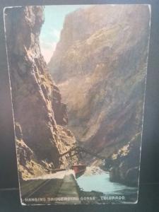 Postcard  Hanging Bridge Royal Gorge, CO