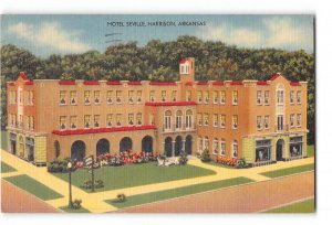 Harrison Arkansas AR Postcard 1949 Hotel Seville