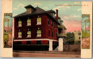 New Nurses Home, Amsterdam NY Art Nouveau Accents Vintage Postcard D66