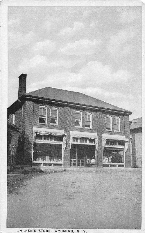 F9/ Wyoming New York Postcard c1910 Carren's Store Building