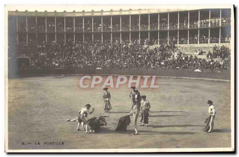 VINTAGE POSTCARD Puntilla Bullfight Bull