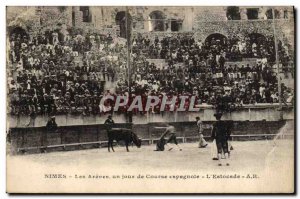 Old Postcard Bullfight Bullfight Nimes Les arenes a Spanish race day L & # 39...