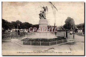 Old Postcard Angers Jardin du Mail The high monument to the glory of the Chil...