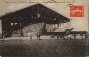 PC Hangar CHATILLON-sur-SEINE Monoplan Morane Saulnier AVIATION (a27025)