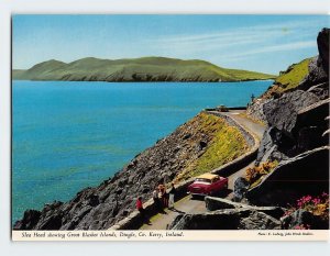 Postcard Slea head showing Great Blasket Islands, Dingle, Ireland