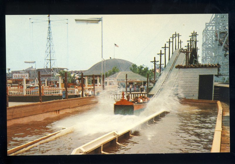 Hull, Massachusetts/MA Postcard, Water Ride, Paragon Park, Nantasket Beach