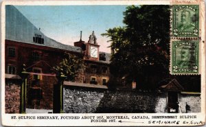 Canada Saint Sulpice Seminary Montreal Vintage Postcard C203