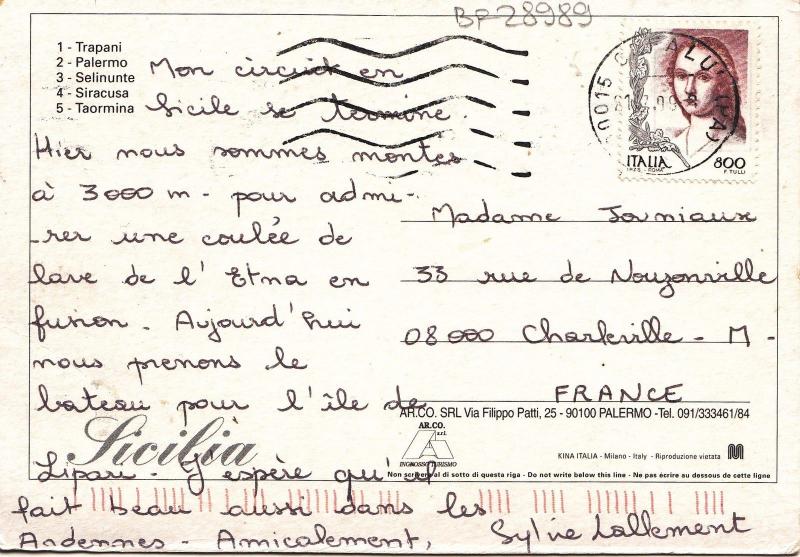 BF28989 isola magica sicilia  italy  front/back image