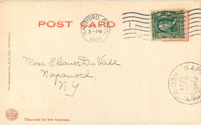 c1907 Nice Chromograph Postcard State Capitol Hartford CT Rotograph Co.