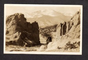 CO Pikes Peak Gateway of Garden of Gods Colorado Real Photo Postcard RP RPPC