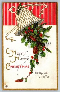 Vintage Xmas Christmas Postcard - Cambridge Mass Cancel 1920