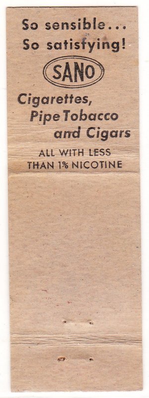 Sano cigarette matchbook cover