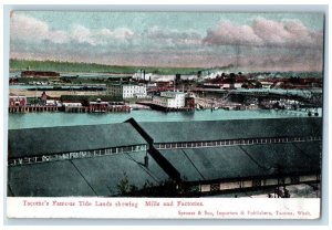 c1920 Tacoma's Famous Tide Lands Mills Factories Building Washington WA Postcard