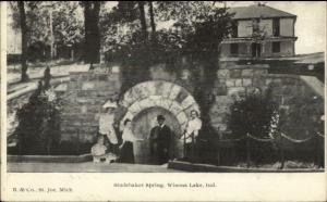 Winona Lake IN Studebaker Spring c1910 Postcard