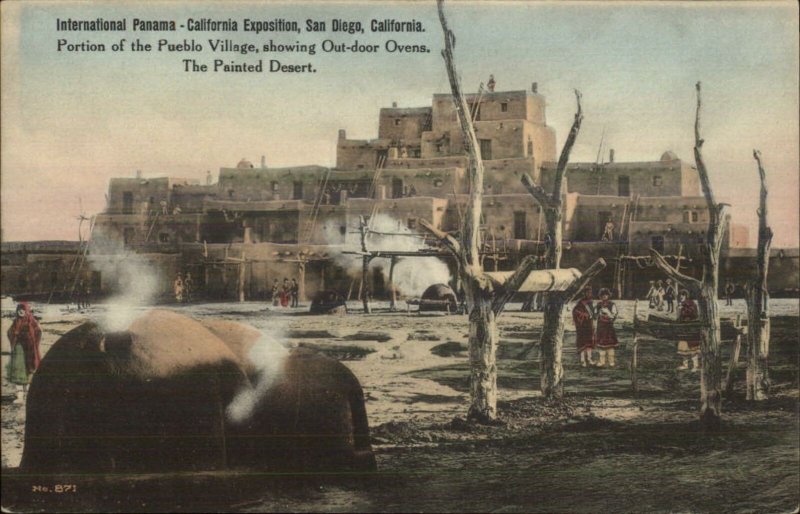 Fred Harvey 871 Panama California Expo San Fiego Pueblo Indian Postcard