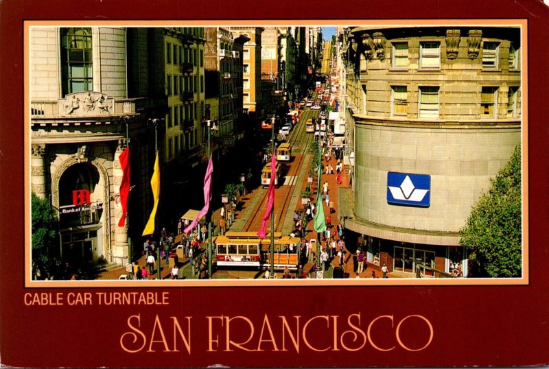 California San Francisco Cable Car On Turntabe At Powell and Market Streets 1991