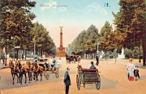 BERLIN GERMANY~SIEGESALLE-SIEGESSÄULE-VICTORY COLUMN~1910s POSTCARD 