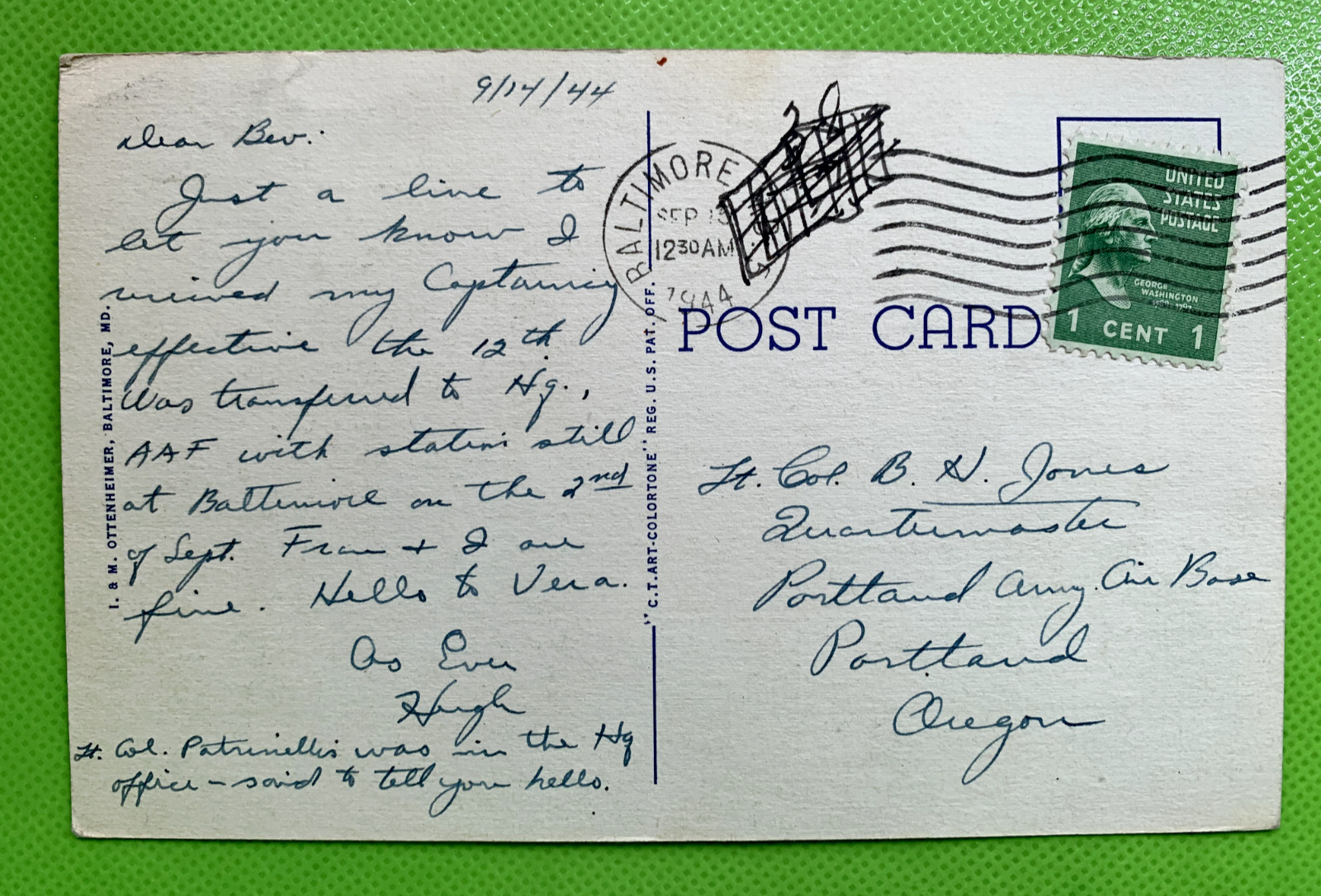 WWII Army Soldier Baltimore Air Base to Portland, Boat Planes 1944 ...