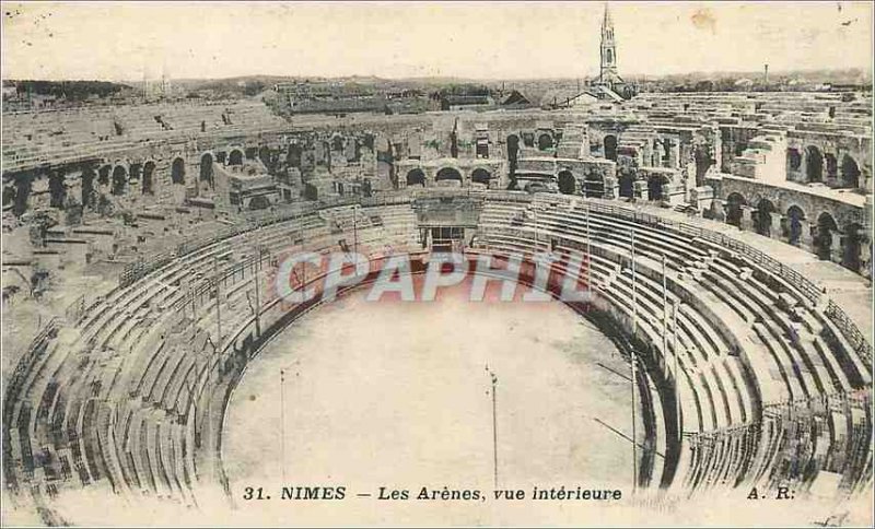 Postcard Old Nimes Arenes The inside view