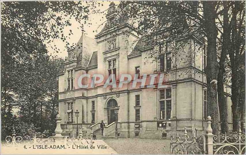 'Old Postcard L''Isle-Adam Town Hall'