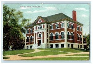 1908 Public Library Building Dover New Hampshire NH Antique Postcard