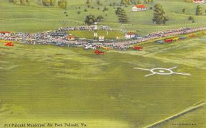 VA, Virginia  PULASKI MUNICIPAL AIRPORT-Aerial   Planes   c1940's Linen Postcard