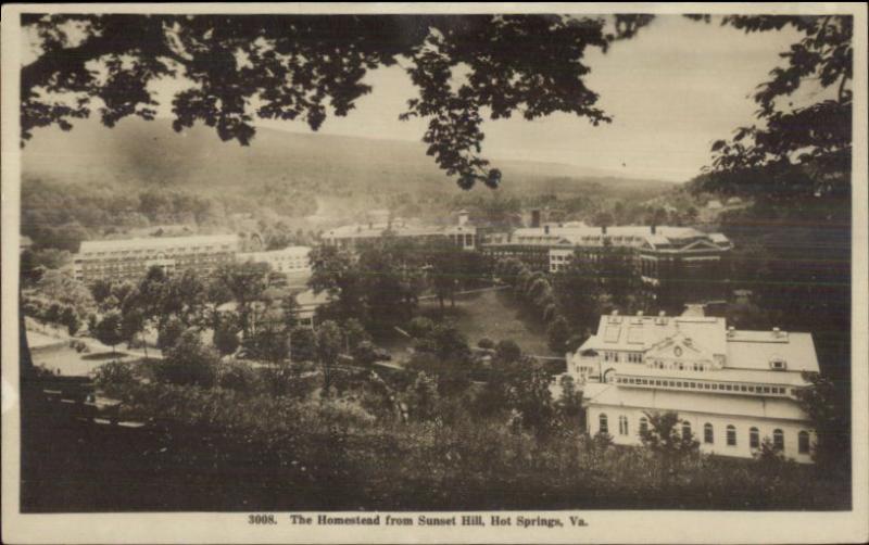 Hot Springs VA Homestead From Sunset Hill c1910 Real Photo Postcard