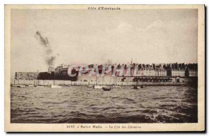 Old Postcard Emerald Cote Saint Malo La Cite Corsairs