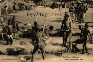 CPA AK Le Maroc illustre. Jeunes Senegalais au Bain ETHNIC NUDE (574161)