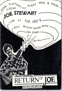SAN DIEGO, CA California GUITAR WARS Return of Joe MUSIC AD   c1985  Postcard