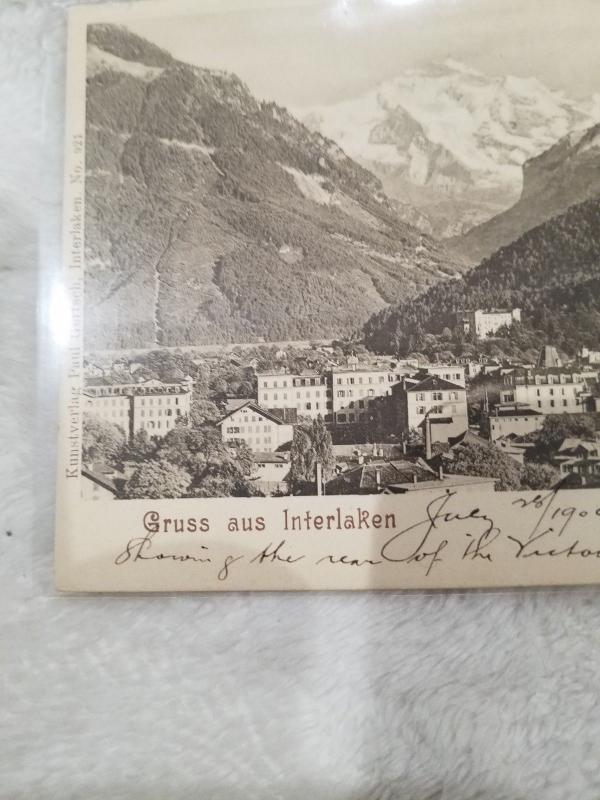 Antique Postcard entitled Gruss aus Interlaken Switzerland 