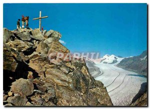Postcard Modern Eggishorngipfel Grosser Aletsch Glacier Jungfrau Monch Eiger