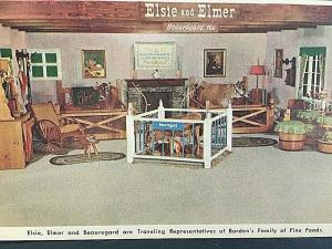 Postcard  Borden's Family of Fine Foods  Reps Elsie and Elmer.   T1