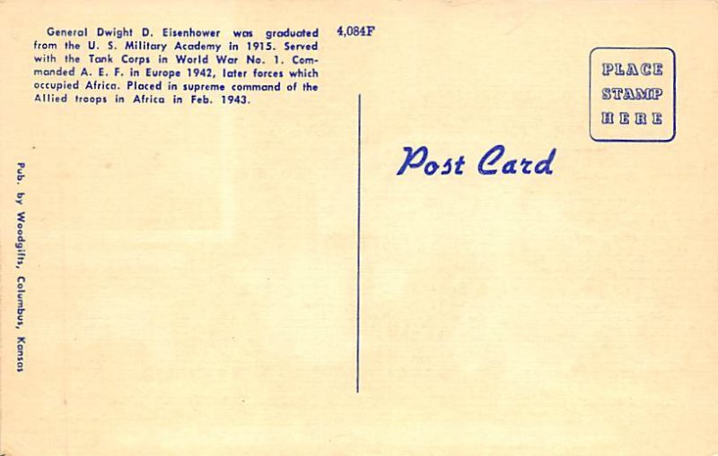 Dwight Eisenhower View Postcard Backing 