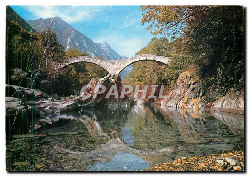 Postcard Modern Lavertezzo Valle Verzasca Ponte dei Salti