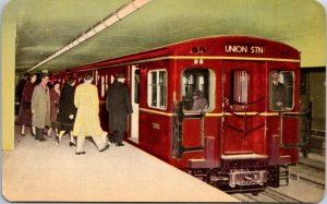 VINTAGE POSTCARD CANADA'S FIRST SUBWAY AT TORONTO CANADA EARLY CHROME REPRO