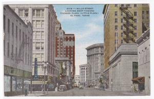 Mills Street El Paso Texas linen postcard